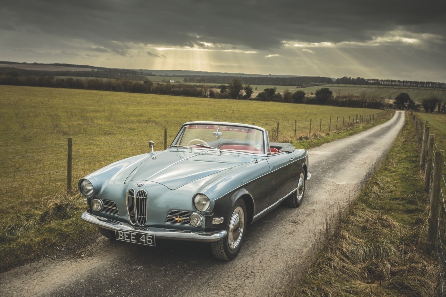 Classic cars on scenic road